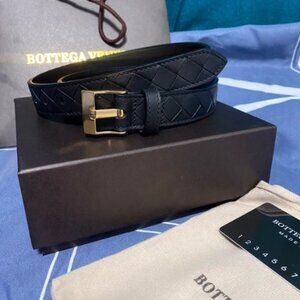 Bottega Veneta Black Belt 95cm